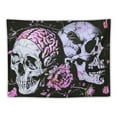 thumbnail image 5 of BCIIG  Skull Brain Tapestry Trippy Skeleton Eyes Tapestry Goth Snake Tapestry Psychedelic Flowers Tapestry Horror Moon Phase Tapestry Wall Hanging for Bedroom Painting, 5 of 6