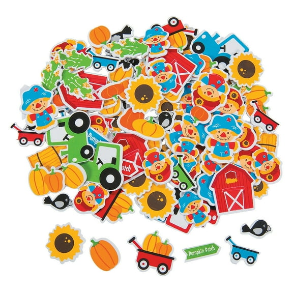 Pumpkin Patch Foam Shapes, Craft Supplies, Regular, Foam Shapes, Fall, 500 Pieces, Multicolor