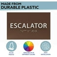 thumbnail image 3 of ADA CENTRAL SIGNS - 6" X4" Escalator Sign - ADA Compliant Tactile Graphics Grade 2 Braille Text | Wall Signs for Stores, Malls, Airports, Transit Systems, Hotels, Arenas, Stadiums, & Public Buildings, 3 of 7
