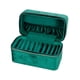 thumbnail image 5 of Caja para guardar pulseras, vitrina para joyas, organizador de mesa de cuero sintético de terciopelo. Verde negruzco, 5 of 9