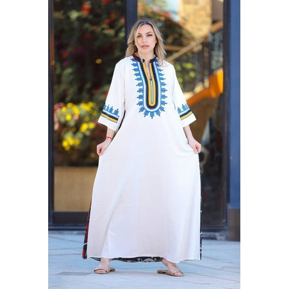 Elegant evening maxi dress Materials: Egyptian cotton, Size: M, Color: White