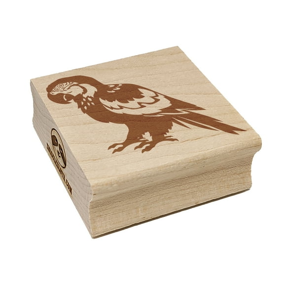 Magnificent Macaw Parrot Bird Square Rubber Stamp Stamping Scrapbooking Crafting - Large 2.75in