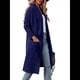 thumbnail image 2 of Cárdigan Holgado de Punto Abierto para Mujer, Informal, de Larga, Drapeado, con Bolsillos, Chaqueta Larga, Suéter. Azul XXL, 2 of 7