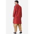 thumbnail image 2 of Royal Kurta Elegant Maroon Jacquard Silk Printed Long Kurta and Bronze Salwar for Men, 2 of 6
