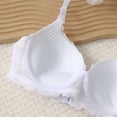 thumbnail image 5 of Fatuov Lace Underwire Bras for Women Supportive Solid Color Full Coverage Comfort Bra for Vacation, Push Up Lightly Lined Bra 36B, White, 5 of 5