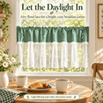 thumbnail image 5 of Plaid Lace Cafe Curtain, Short Window Valance with Bow, Small Window Treatment for Privacy and Soft Daylight, for Farmhouse Kitchen, Laundry Area and Small, Green, 9.84 x 8.66 x 1.18 in, 1 Piece, 5 of 10