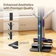 thumbnail image 5 of Cordless Vacuum Cleaner Floor Stand, Freestanding Metal Vacuum Holder with 8 Storage Hooks, No-Drill Vacuum Organizer for Stick Vacuums & Accessories, Black, 5 of 7