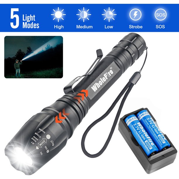 Super Bright LED Tactical Flashlight Rechargeable Flashlights LED