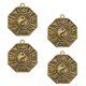 thumbnail image 2 of Tai Chi Brass Keychain Pendant For Daily Use 3.9X3.5X0.5CM Chinese Style 4Pcs, 2 of 3