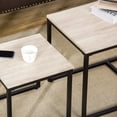 thumbnail image 1 of Nesting Coffee Table Set of 3, Modern End Table with Black Metal Frame, Suitable for Living Room Furniture, Natural Color, 1 of 2