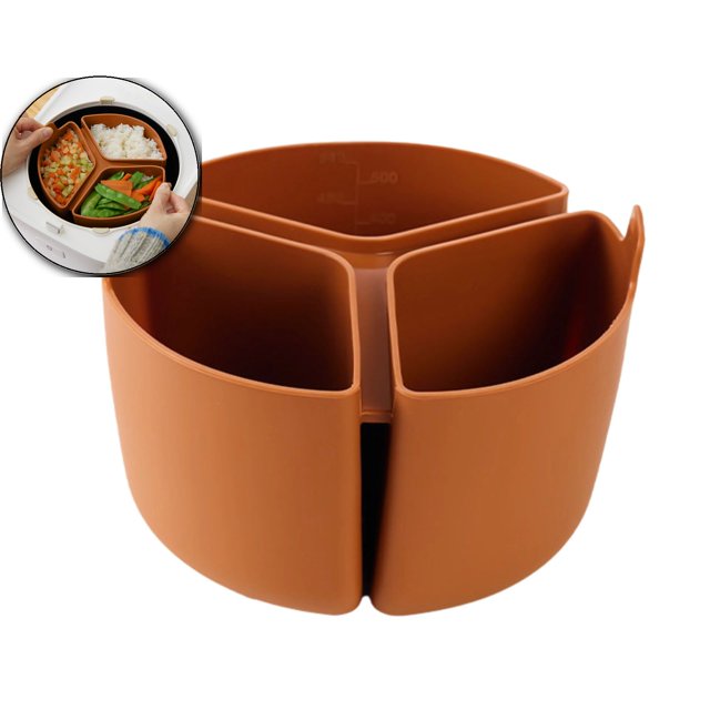 Dvruxg Silicone Rice Cooker Divider, Triple Slow Cooker Liner for Instant Pot, Food-Grade Silicone Dividers, Cook 3 Meals at Once, Reusable & Dishwasher-Safe