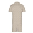 thumbnail image 3 of KKBOTIVE Mens Outfit 2 Piece Set Solid Color Round Neck Short Sleeved T Shirt Set Summer Mens Sweatsuits Beige Size XL, 3 of 5