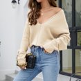 thumbnail image 4 of Top de punto para mujer, suéter de estilo informal, suéter básico de otoño, traje diario FLhrweasw Nuevo, 4 of 7
