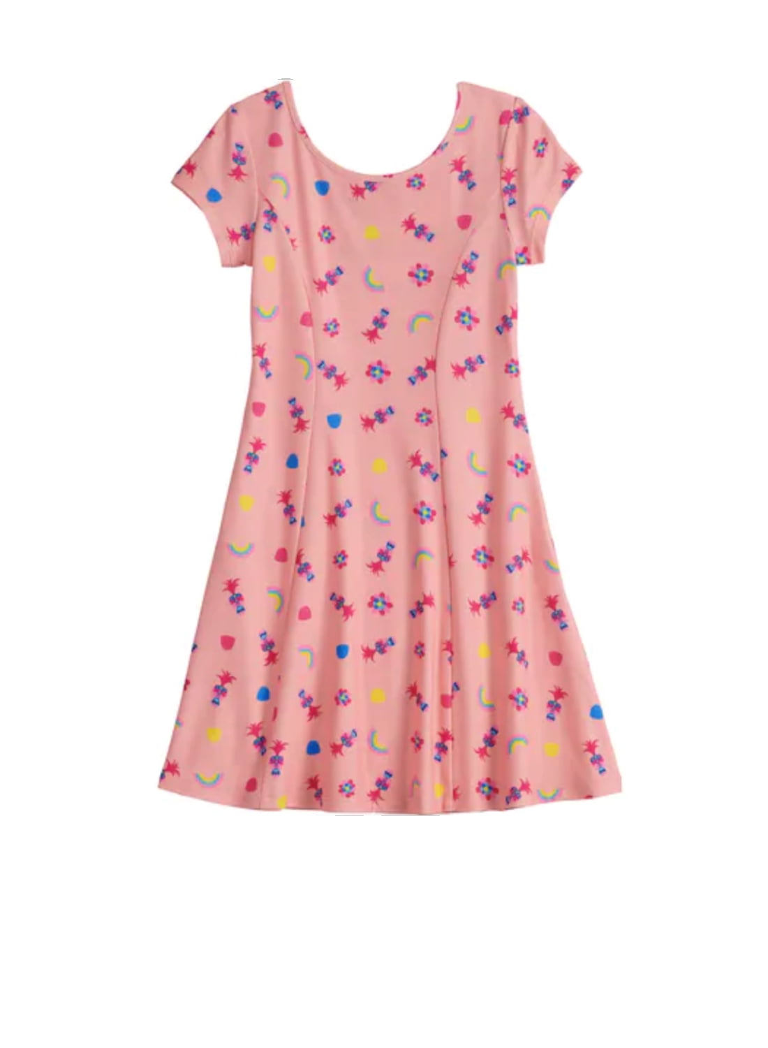 pink swing dress with sleeves