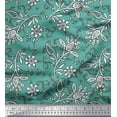 thumbnail image 1 of Soimoi Velvet Fabric Leaves & Floral Block Print Sewing Fabric Yard 58 Inch Wide, 1 of 3