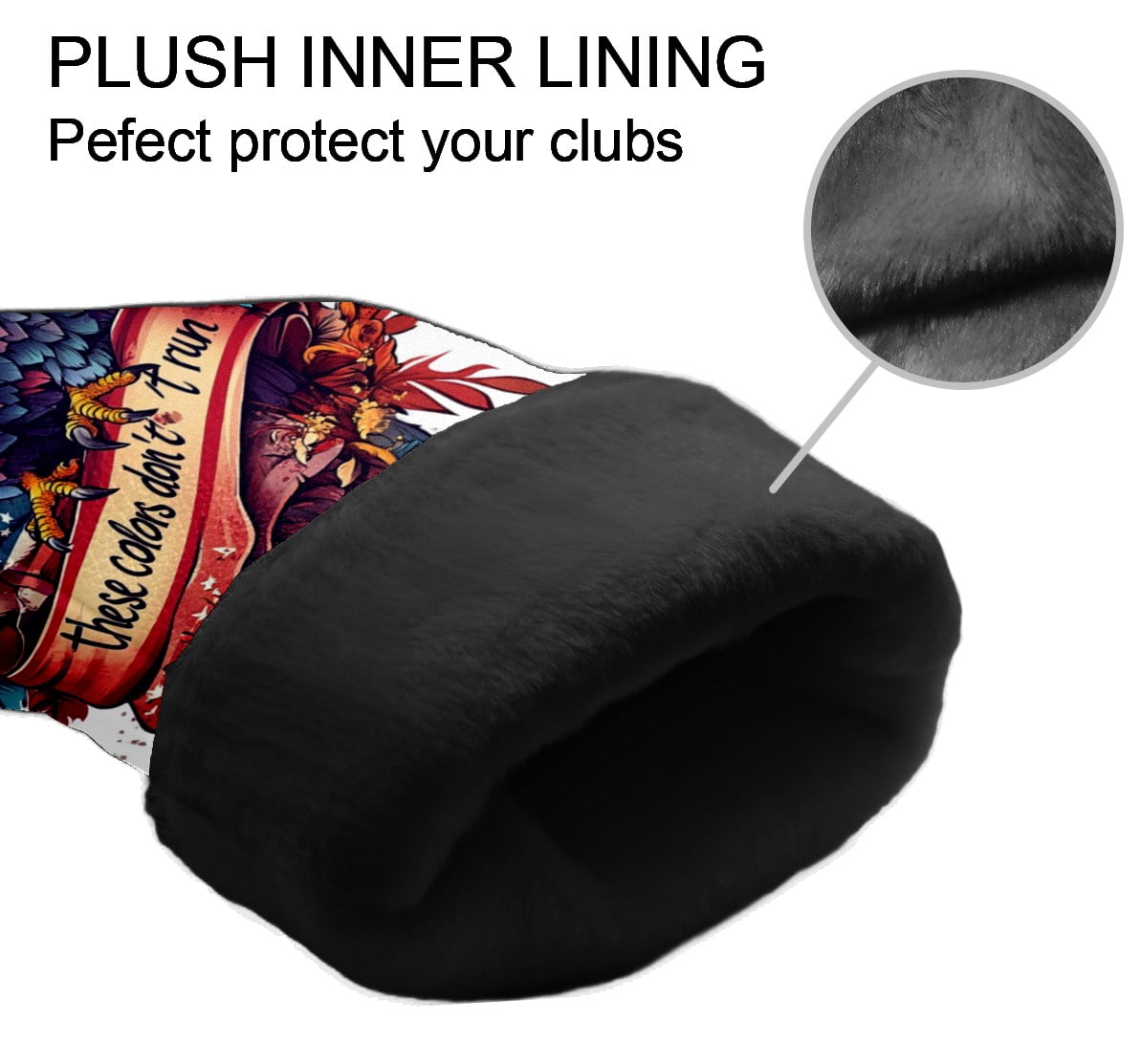 Golf Club Covers PU Leather Waterproof Head Covers for Fairway Woods Hybrids Vulture