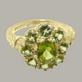thumbnail image 5 of LBG British Made 10k Yellow Gold Natural Peridot Womens Engagement Ring - 33 size options - Size 4.75, 5 of 8