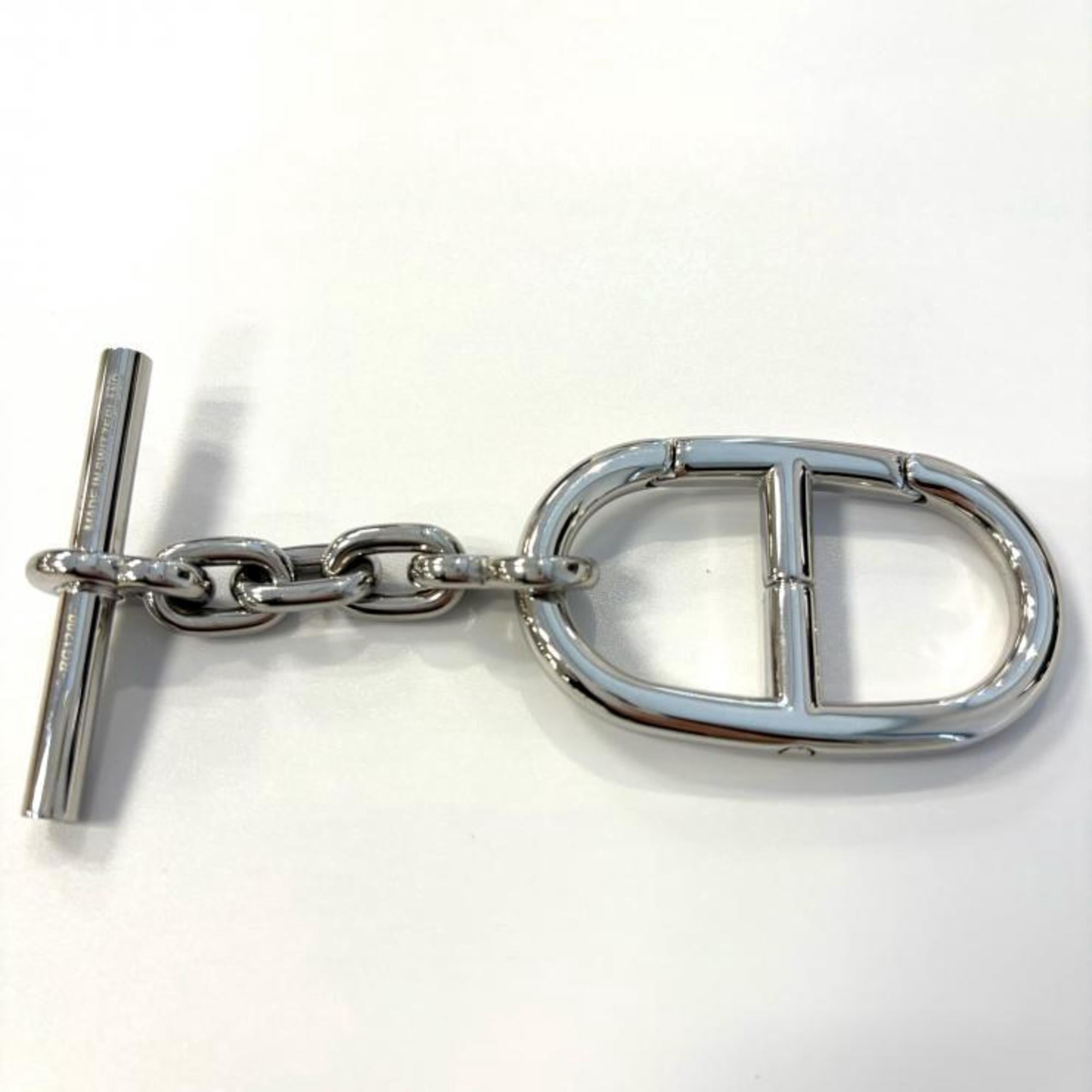 Pre-Owned Hermes Chaine d'Ancre Silver Rhodium Charm Key Ring