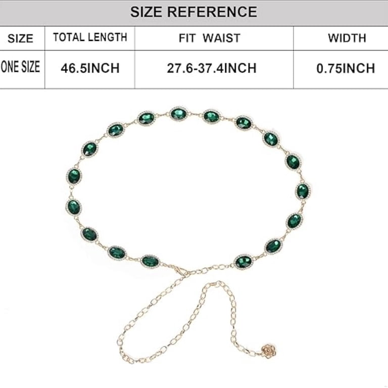 Topboutique Chain Belt Women Metal Waist Belt Green Metal  display picture 1