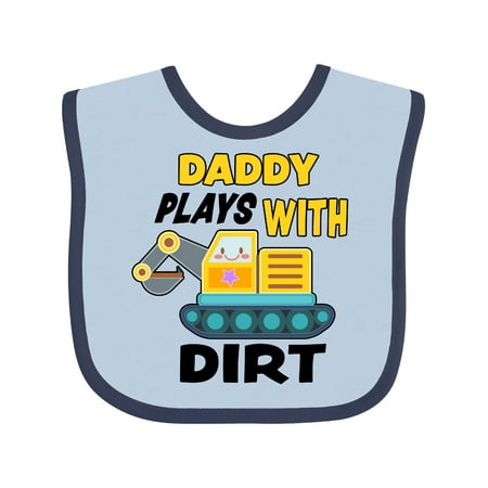 

Inktastic Daddy Plays with Dirt with Cute Bulldozer Gift Baby Boy or Baby Girl Bib