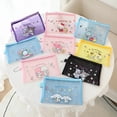 thumbnail image 2 of Sanrio-Bolsa de lápices de malla con cremallera, Hello Kitty Cinnamoroll Kuromi, estuche de almacenamiento para estudiantes, bolsa de cosméticos de papelería portátil transparente, 2 of 4