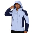 thumbnail image 2 of Ceisia Unisex Windproof Waterproof Hooded Rain Jacket Outdoor Hiking Camping Cycling Windbreaker Outerwear Light Blue XXXXL Gift, 2 of 7