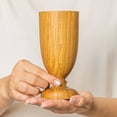 thumbnail image 2 of Teak Wood Wine Glass Goblet Cup 4-Pack, 2 of 5