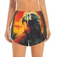 thumbnail image 4 of Lsque Hawaiian Style Bald Eagle Printed Women's Running Shorts with Liner Pockets,Elastic Quick Dry Workout Athletic Gym Yoga Shorts,Womens High Waist Shorts-XX-Large, 4 of 9