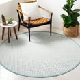 thumbnail image 2 of SAFAVIEH Montauk Crystal Geometric Cotton Area Rug, Light Green/Ivory, 6' x 6' Round, 2 of 8