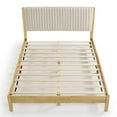 thumbnail image 5 of Furniture of America Elra Queen Solid Wood and Boucle Fabric Platform Bed, Natural, 5 of 19
