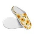 thumbnail image 3 of Lsque Light Yellow Plaid Sunflower Pattern Womens Comfort Cotton on Scuff With Memory Foam and Anti-skid Sole Slipper-42/43, 3 of 7