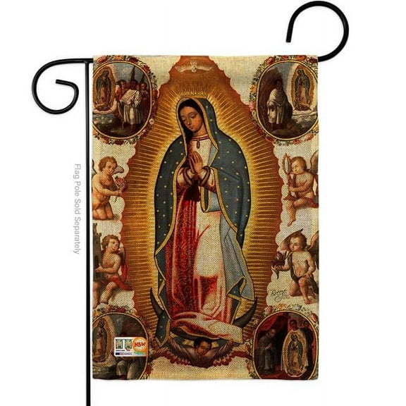 13 x 18.5 in. Our Lady of Guadalupe Burlap Inspirational Faith & Religious Impressions Decorative Vertical Double Sided Garden Flag