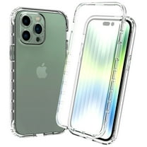 Crystal Clear Case for iPhone 14 Pro, [Not Yellowing] Gradient Phone Case with Built-in Screen Protector, Military Grade Drop Protection Shockproof Transparent Cover for iPhone 14 Pro, Clear