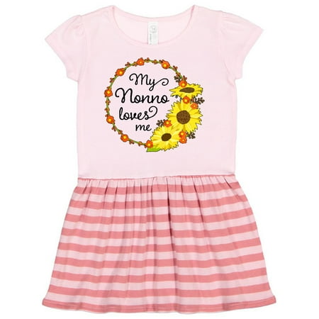 

Inktastic My Nonno Loves Me with Sunflower Wreath Gift Toddler Girl Dress