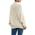 thumbnail image 3 of Kmbangi Pull pour Femmes, Col Roulé Uni Manches Ballon Tricot, 3 of 7