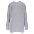 thumbnail image 4 of HOMBOM Knit Sweaters for Women Gray Fall Crew Neck Warm Solid Pullover Trendy Womens Tops Long Sleeve, 4 of 6