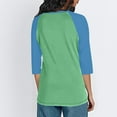 thumbnail image 4 of FNFYFH 3/4 Sleeve Tops for Women Plus Size Baseball Style Tees Color Block Three Quarter Raglan Shirt, 4 of 4