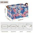 thumbnail image 7 of Yayeee Foldable Storage Basket for Shelves with Handles Set of 2 Waterproof Cloth Bins, Pink Flowers Pattern, 7 of 7