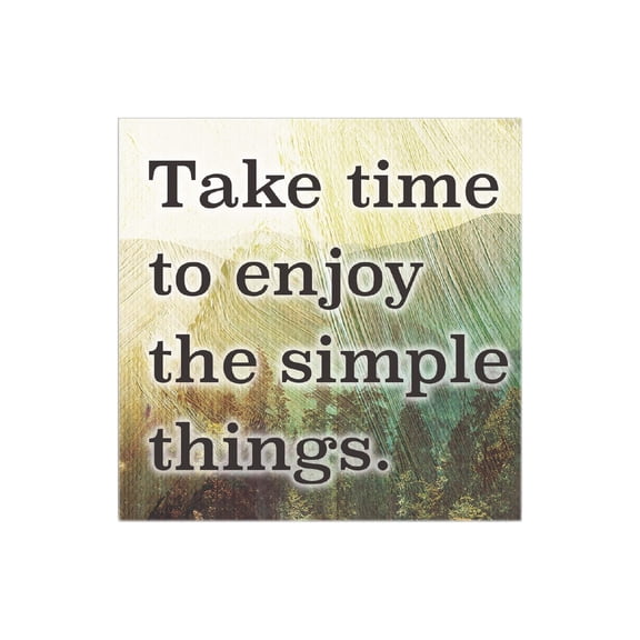 Enjoy Simple Things Shining Green Forest 12 x 12 Wood Wall Sign Plaque