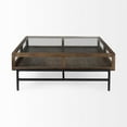 thumbnail image 3 of Mercana Arelius 42" Square Glass Top Display Coffee Table in Brown And Black, 3 of 7