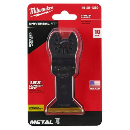

1 Set Milwaukee 49-25-1269 Open-Lok 1-3/4 In. Titanium Enhanced Bi-Metal Metal Blade 10 Pk