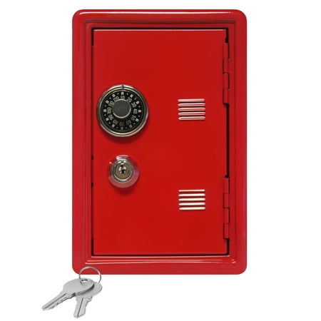 Coin Operated Lock - Kid's Coin Bank Locker Safe with Single Digit Combination Lock and Key - 7