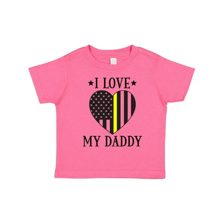 

Inktastic Dispatcher Daddy Gold Line Emergency Gift Toddler Boy or Toddler Girl T-Shirt