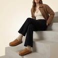thumbnail image 3 of Cushionaire Fondu Genuine Leather Clogs for Women, Comfortable Slip On Womens Mules with Penny Strap Accent and Memory Foam Footbed, 3 of 21