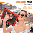 thumbnail image 3 of Case for Lenovo Tab M11 2023 TB-330FU/Xiaoxin Pad 2024 11 inch TB-331FC, 360 Rotating Stand Handle Shoulder Strap Heavy Duty Shockproof Cover, Red, 3 of 7