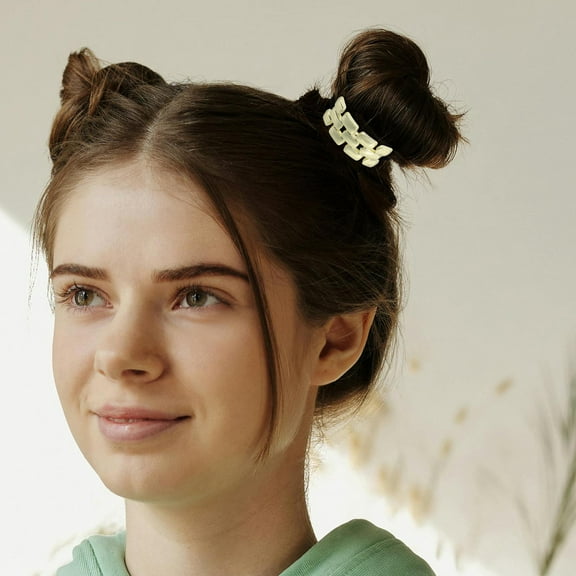 WHAMVOX Unique Gold Metal Elastic Hair Tie Retro Geometric Hair Rope For Women Cold Tone Hair Accessory For All Hair Vintage Chic Hair Band