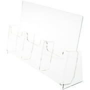 Plymor Clear Acrylic 3-Pocket Tri-Fold Brochure Literature Holder (Countertop), Fits Documents Up to 4" Wide (3 Pack)