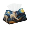 thumbnail image 2 of Lsque Vintage Starry Sky Labrador A Printed Long Tissue Box Cover Holder, Facial Paper Organizer Dispenser,Triangle with Bottom Belt, PVC Leather Decorative Organizer, 2 of 9