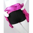 thumbnail image 4 of TSSOE Girls Shiny Metallic Flared A-Line Scooter Skirt with Hidden Shorts Dance Performance Costume Rose 8, 4 of 5