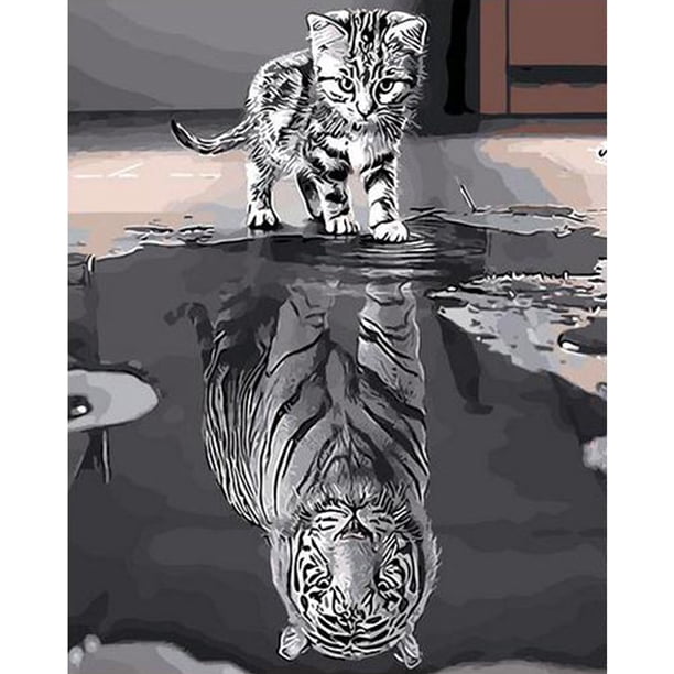 Pintura por números DIY Novedad Reflexión Lienzo pintado a mano Cuadro al óleo Tmvgtek Oficina Multiescena Multifunción